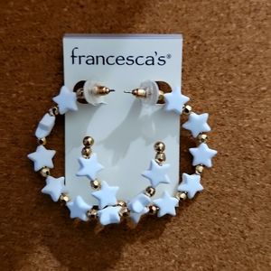 White and gold earrings